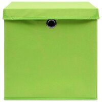 Opbergboxen met deksel 10 st 32x32x32 cm stof paars 4