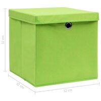 Opbergboxen met deksel 10 st 32x32x32 cm stof paars 6