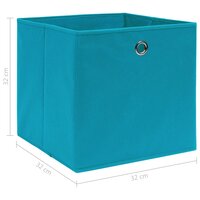 Opbergboxen 10 st 32x32x32 cm stof babyblauw 5