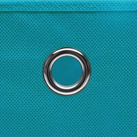 Opbergboxen met deksel 10 st 32x32x32 cm stof babyblauw 5