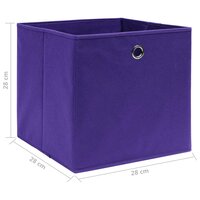 Opbergboxen 4 st 28x28x28 cm nonwoven stof paars 5