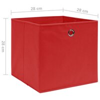 Opbergboxen 10 st 28x28x28 cm nonwoven stof rood 5