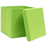 Opbergboxen met deksel 4 st 28x28x28 cm groen 3