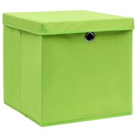 Opbergboxen met deksel 10 st 28x28x28 cm groen 2