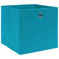 Opbergboxen 10 st 28x28x28 cm nonwoven stof babyblauw 2