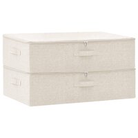 Opbergboxen 2 st 70x40x18 cm stof cr&egrave;mekleurig 2