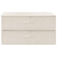 Opbergboxen 2 st 70x40x18 cm stof cr&egrave;mekleurig 3