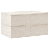 Opbergboxen 2 st 70x40x18 cm stof cr&egrave;mekleurig 4