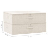 Opbergboxen 2 st 70x40x18 cm stof cr&egrave;mekleurig 11