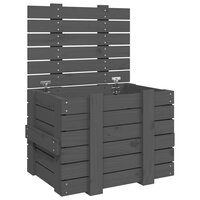Opbergbox 58x40,5x42 cm massief grenenhout grijs 2