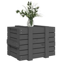 Opbergbox 58x40,5x42 cm massief grenenhout grijs 4