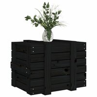 Opbergbox 58x40,5x42 cm massief grenenhout zwart 4