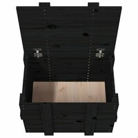 Opbergbox 58x40,5x42 cm massief grenenhout zwart 9