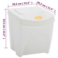 Vuilnisbakken 3 st stapelbaar 75 L polypropeen wit 9