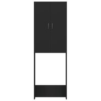 Wasmachinekast 64x25,5x190 cm zwart 3