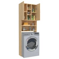 Wasmachinekast 64x25,5x190 cm sonoma eikenkleurig 6