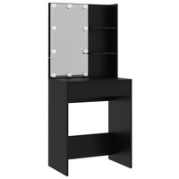 Kaptafelset met LED-verlichting bewerkt hout zwart 7