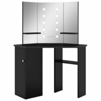 Hoekkaptafel met LED 111x54x141,5 cm zwart 2