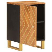 Badkamerkast 38x33,5x58 cm massief mangohout bruin en zwart 3