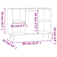 Badkamerkast 80x33x60 cm bewerkt hout zwart 12