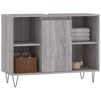 Badkamerkast 80x33x60 cm bewerkt hout grijs sonoma eikenkleurig 3