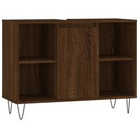 Badkamerkast 80x33x60 cm bewerkt hout bruin eikenkleur 2