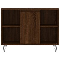 Badkamerkast 80x33x60 cm bewerkt hout bruin eikenkleur 5