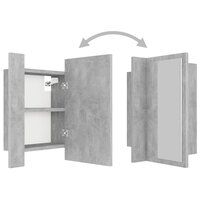 Badkamerkast met spiegel en LED 40x12x45 cm acryl betongrijs 12