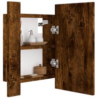 Badkamerspiegelkast LED 40x12x45 cm bewerkt hout gerookt eiken 7