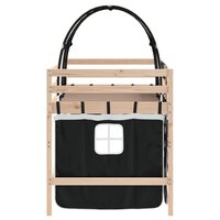 Kinderhoogslaper met tunnel 90x200 cm grenenhout wit en zwart 8