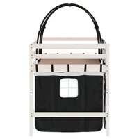 Kinderhoogslaper met tunnel 90x200 cm grenenhout wit en zwart 8