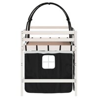 Kinderhoogslaper met tunnel 90x190 cm grenenhout wit en zwart 8