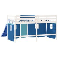 Kinderhoogslaper met gordijnen 80x200 cm grenenhout blauw 7