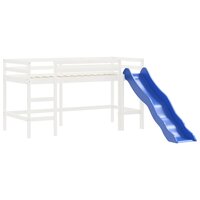 Kinderhoogslaper met gordijnen 80x200 cm grenenhout blauw 10