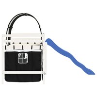 Kinderhoogslaper met tunnel 80x200 cm grenenhout wit en zwart 5