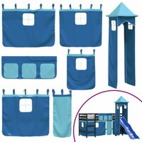 Kinderhoogslaper met toren 80x200 cm massief grenenhout blauw 8