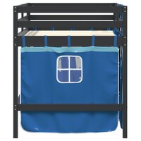 Kinderhoogslaper met gordijnen 80x200 cm grenenhout blauw 5