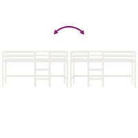 Kinderhoogslaper met ladder 80x200 cm massief grenenhout wit 8