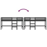 Kinderhoogslaper met ladder 80x200 cm massief grenenhout zwart 8