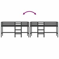 Kinderhoogslaper met ladder 90x200 cm massief grenenhout zwart 8