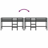 Kinderhoogslaper met ladder 90x190 cm massief grenenhout zwart 8