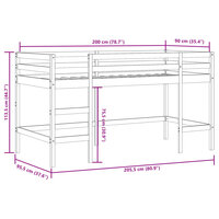 Kinderhoogslaper met ladder 90x200 cm massief grenenhout 11
