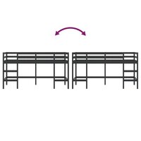 Kinderhoogslaper met ladder 90x200 cm massief grenenhout zwart 8