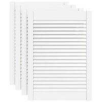 Kastdeuren met lamellen 4 st 69x49,4 cm massief grenenhout wit 2