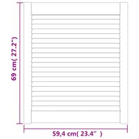 Kastdeuren met lamellen 2 st 69x59,4 cm massief grenenhout wit 6