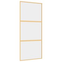 Schuifdeur 90x205 cm helder ESG-glas en aluminium goudkleurig 2