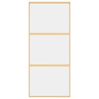 Schuifdeur 90x205 cm helder ESG-glas en aluminium goudkleurig 4