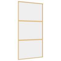 Schuifdeur 102,5x205 cm helder ESG-glas en aluminium goudkleur 2
