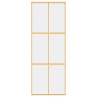 Schuifdeur 76x205 cm helder ESG-glas en aluminium goudkleurig 4
