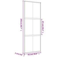 Schuifdeur 76x205 cm helder ESG-glas en aluminium goudkleurig 8